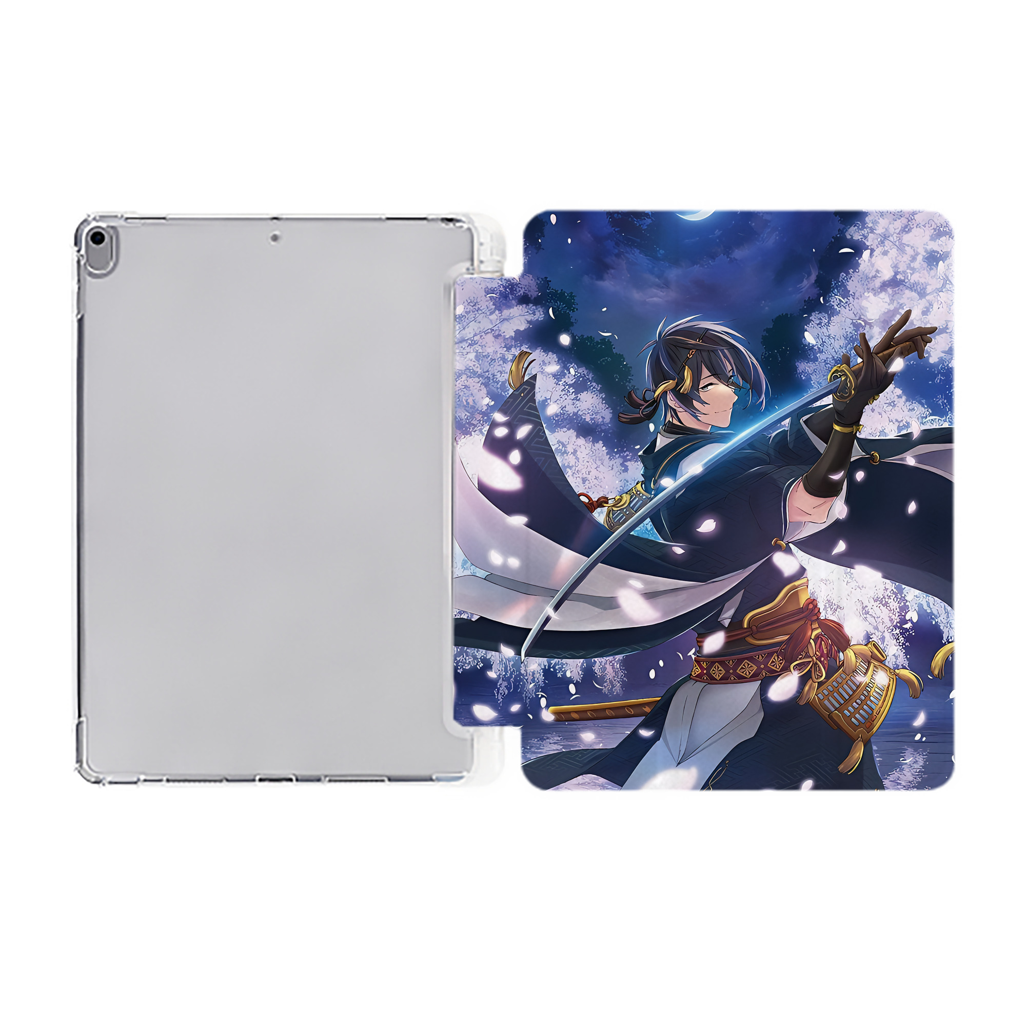 （画像用） 刀剣乱舞 Touken Ranbu IPad ケース ペン収納付き 三つ折りスタンド PUレザー×シリコン 対応機種9.5/10.5/10.9インチ